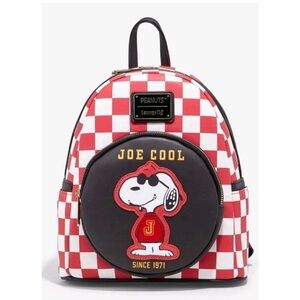 Loungefly Peanuts “Joe Cool” Red and White Checkered Snoopy Backpack